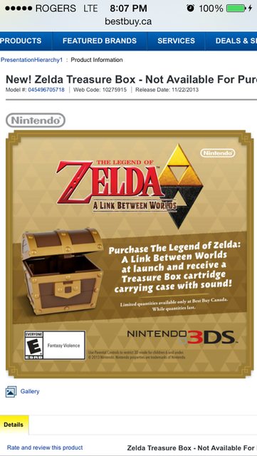 Best Buy Canada Offering A Link Between Worlds Preorder Chest Online Only