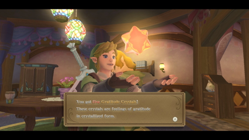 Skyward Sword Item Check Girl Gratitude Crystals